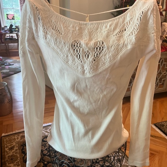 Free People Ivory Long Sleeve Top | Ivory Long Sleeve Top with Cutout Detailing - Picture 6 of 7
